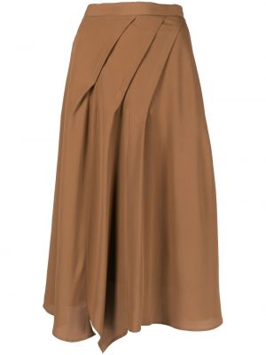 Drapovaný midi sukňa Blanca Vita hnedá