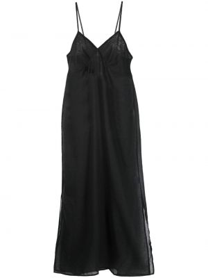 Памучна вечерна рокля с v-образно деколте Gimaguas черно