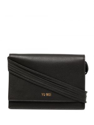 Pochette en cuir Yu Mei noir