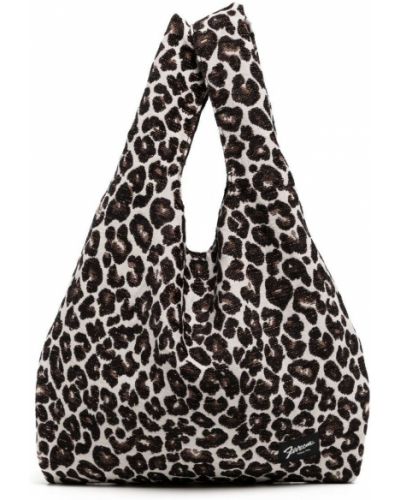 Leopard trykt shoppingbag Five Cm hvit