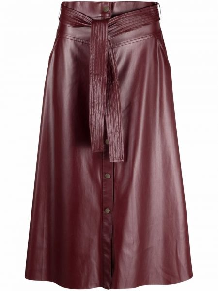 Falda de cuero con botones Liu Jo rojo