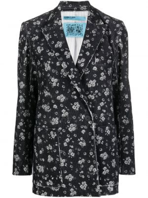 Plissert trykt floral lang blazer Bimba Y Lola svart