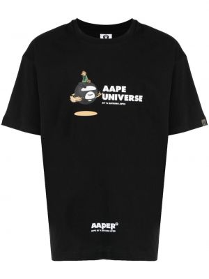 Tricou din bumbac cu imagine Aape By A Bathing Ape negru