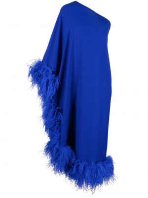 Dlouhé šaty s perím New Arrivals modrá