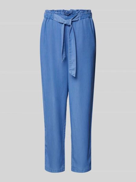 Spodnie z lyocellu Tom Tailor Denim niebieskie