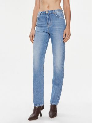 Priliehavé džínsy s rovným strihom Pinko modrá