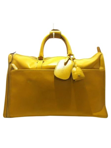 Torba podróżna skórzana Gucci Vintage żółta