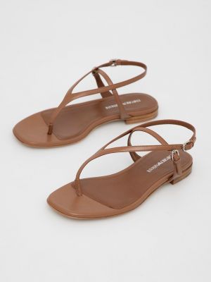 Kožne sandale Emporio Armani smeđa