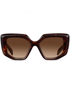 Oversize слънчеви очила Prada Eyewear кафяво