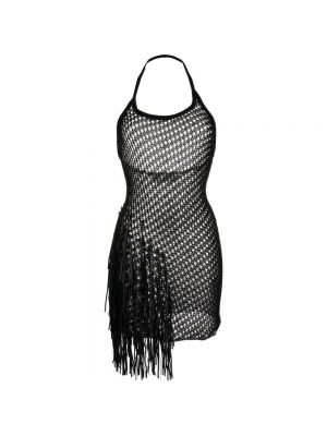 Haftowana sukienka mini z frędzli 1017 Alyx 9sm czarna