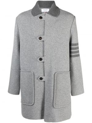 Pruhovaný kabát Thom Browne sivá