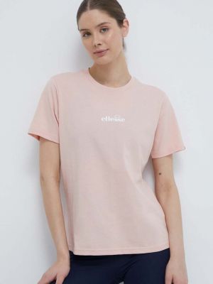 Bombažna majica Ellesse roza