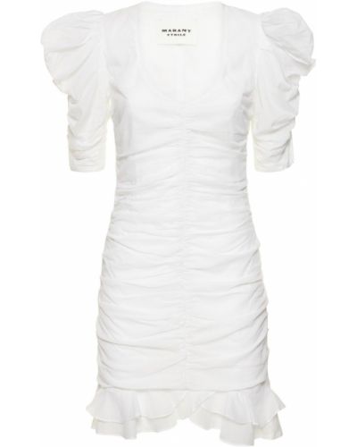 Bavlněné mini šaty Isabel Marant Etoile - bílá