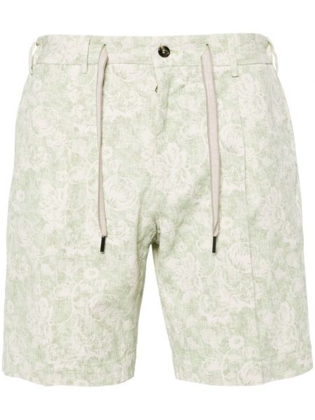 Pamučne bermuda kratke hlače s cvjetnim printom s printom Dell'oglio zelena