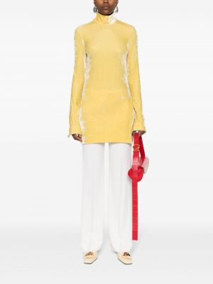 Aksamitna bluzka Jil Sander żółta