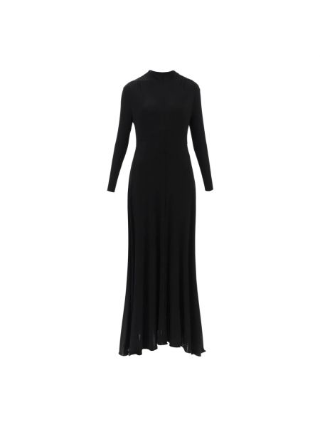 Czarna sukienka długa z wiskozy Jil Sander