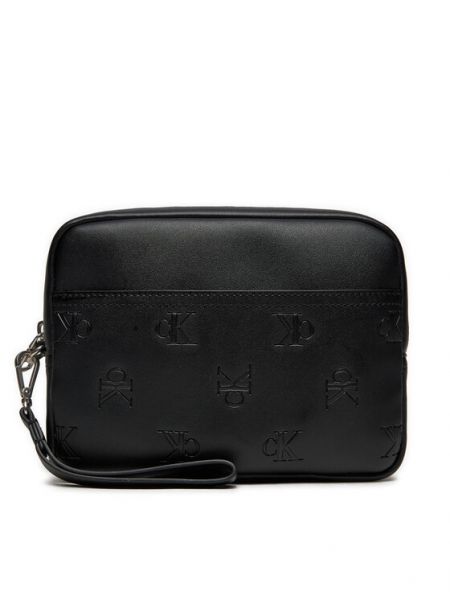 Kozmetička torbica s patentnim zatvaračem Calvin Klein Jeans crna