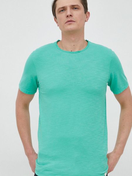 Памучна тениска с дълъг ръкав United Colors Of Benetton зелено