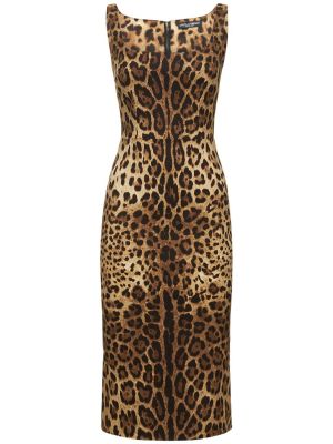 Midi haljina s printom s leopard uzorkom Dolce & Gabbana