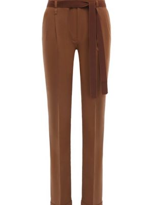 Хлопковые брюки Alberta Ferretti коричневые
