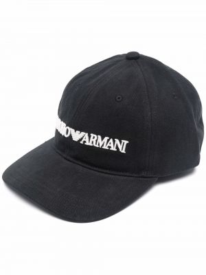 Haftowana czapka z daszkiem Emporio Armani czarna