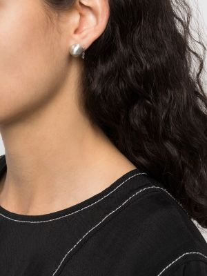 Boucles d'oreilles avec perles Jil Sander argenté