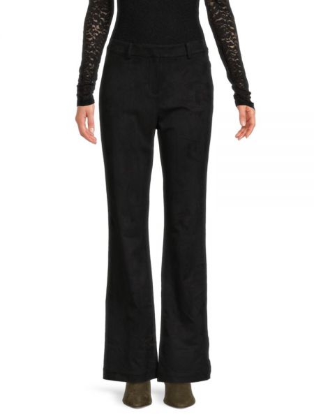 Замшевые брюки Donna Karan New York черные