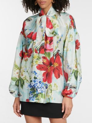 Svilena srajca s cvetličnim vzorcem Dolce&gabbana