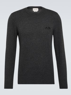 T-shirt di lana di cachemire Alexander Mcqueen nero