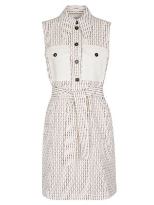 Mini vestido de algodón a cuadros Victoria Victoria Beckham blanco