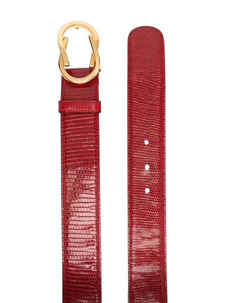 Cinturón de estampado de serpiente Gucci Pre-owned rojo