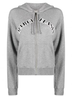 Applikation blixtlås hoodie Mm6 Maison Margiela grå