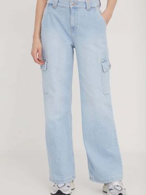 Proste jeansy z wysoką talią Roxy niebieskie