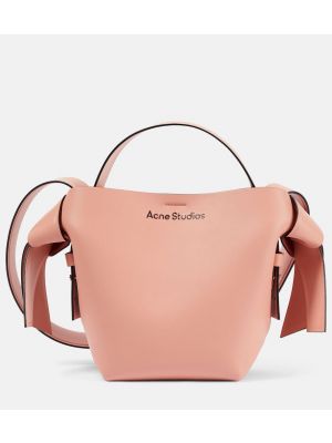Δερμάτινη τσάντα ώμου Acne Studios ροζ