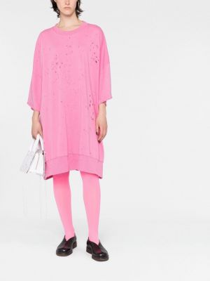 Oversize distressed kleid Mm6 Maison Margiela pink