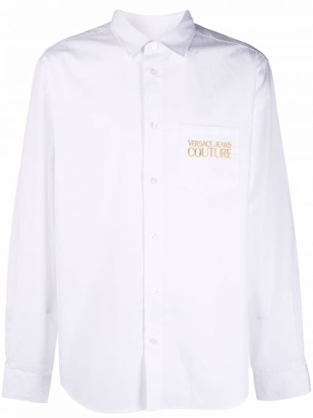 Camisa vaquera con bordado Versace Jeans Couture blanco