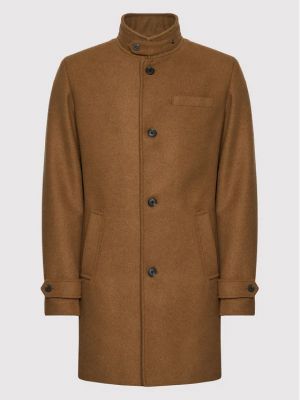 Vlněný zimní kabát Jack&jones Premium hnědý