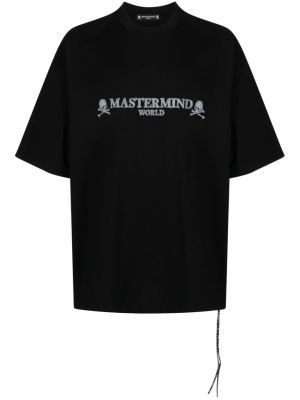 Памучна тениска Mastermind World черно