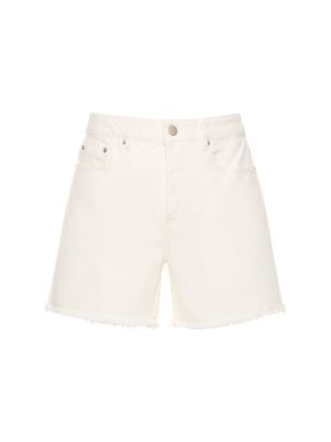 Bavlnené priliehavé džínsové šortky Ami Paris biela