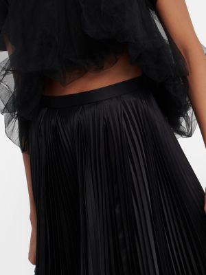 Mini falda de raso plisada Noir Kei Ninomiya negro