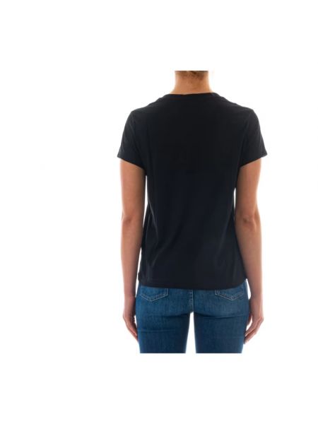 Camiseta de algodón con escote v Ralph Lauren negro