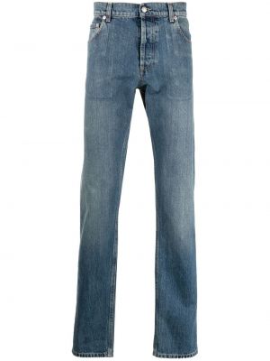 Straight leg jeans ricamati Alexander Mcqueen blu