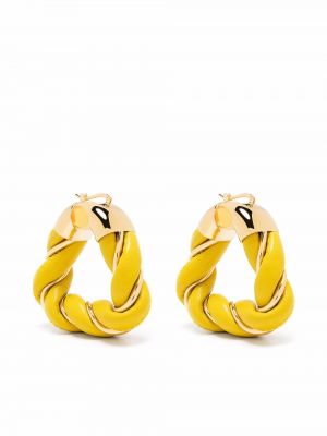 Boucles d'oreilles à boucle Bottega Veneta jaune