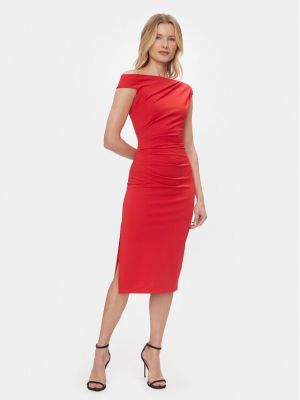 Коктейлна рокля Rinascimento червено