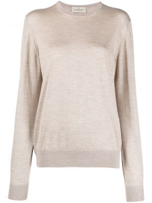 Pull en tricot col rond Bruno Manetti beige