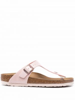 Lær sandaler med reim Birkenstock rosa