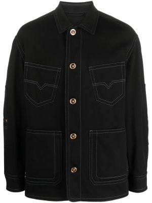 Bavlněná košile Versace černá