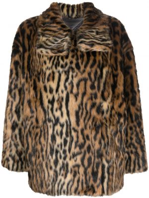 Leopard trykt lang pels Dorothee Schumacher brun