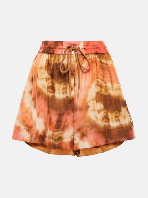 Копринени шорти с висока талия с tie-dye ефект Zimmermann