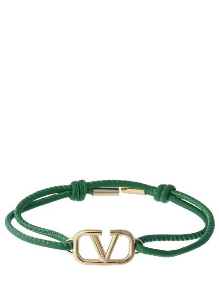 Pulsera de cuero Valentino Garavani verde